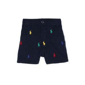 Ralph Lauren Kids шорты с вышивкой Polo Pony, синий