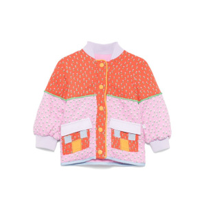 Stella McCartney Kids пуховик в стиле колор-блок, розовый