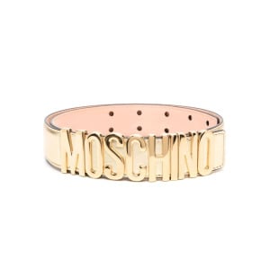 Moschino ремень с логотипом, золотистый