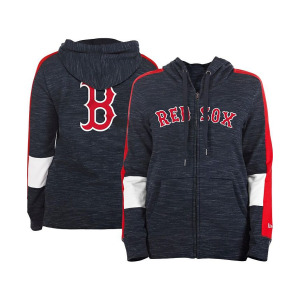 Женская темно-синяя толстовка с молнией во всю длину Boston Red Sox Colorblock New Era, синий