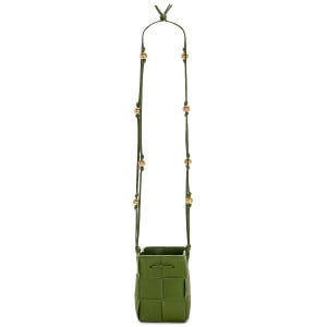 Сумка Bottega Veneta Mini Crossbody Bucket, цвет Avocado & Gold