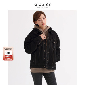 Куртка джинсовая мужская Guess с капюшоном, черный