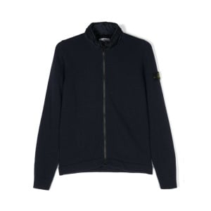 Stone Island Junior кардиган на молнии с нашивкой Compass, синий