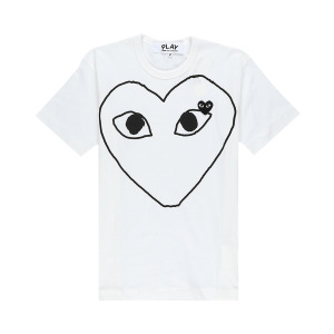 Футболка Comme des Garçons PLAY Outline Heart Logo, цвет Белый