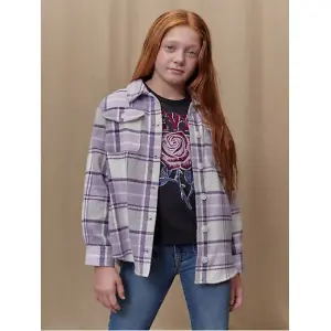 Клетчатая рубашка оверсайз для больших девочек 7–16 лет Levi's, цвет Heirloom Lilac