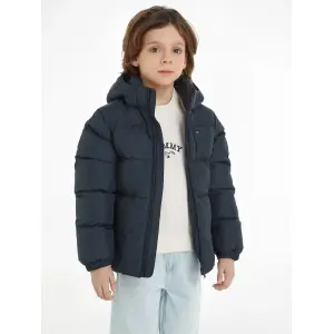 Пуховик Tommy Hilfiger "ESSENTIAL DOWN JACKET", с капюшоном, с нашивкой-логотипом, цвет Desert Sky