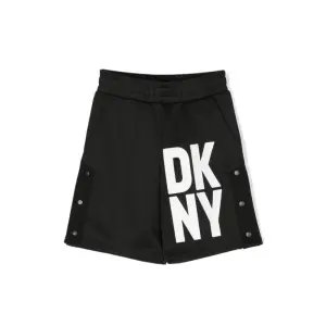 Dkny Kids спортивные шорты с логотипом, черный