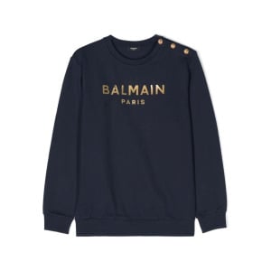 Balmain Kids толстовка с логотипом, синий