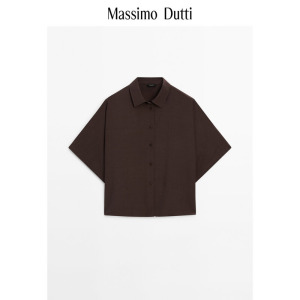 Рубашка женская Massimo Dutti в стиле французского ретро, коричневый