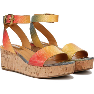 Туфли Franco Sarto Presley Platform Wedge Sandals, цвет Multi Snake Print Faux Leather