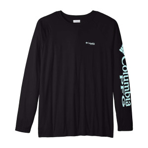 Рубашка Columbia Big & Tall Terminal Tackle L/S, цвет Black/Gulf Stream Logo