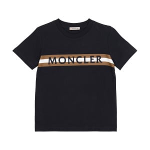 Хлопковая футболка с логотипом Moncler Enfant, синий