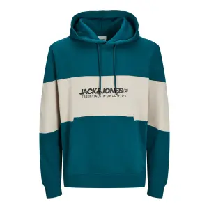 Мужская толстовка с капюшоном, длинными рукавами и принтом спереди Jack & Jones, зеленый