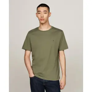 Базовая мужская футболка с принтом обычного кроя Tommy Hilfiger, цвет Verde Militar