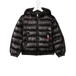 Moncler Enfant пуховик с капюшоном, черный