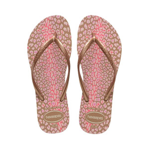 Сандалии Havaianas Slim Animals Flip Flop, цвет Rose Gold/Metallic Rose Gold