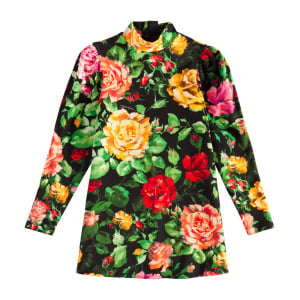 Платье с цветочным узором из хлопковой смеси Dolce&Gabbana Kids, цвет rose fdo.nero