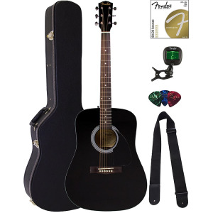 Акустическая гитара Fender FA-115 Dreadnought Acoustic Guitar - Black w/ Hard Case