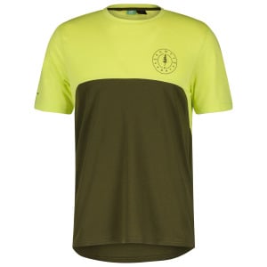 Велосипедный трикотаж Scott Trail Flow DRI S/S, цвет Bitter Yellow/Fir Green