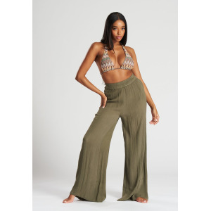 Пляжный аксессуар Crinkle Wide Leg South Beach, хаки