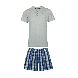 Пижама U.S. POLO ASSN. Short Pajamas, цвет Blue/mottled grey