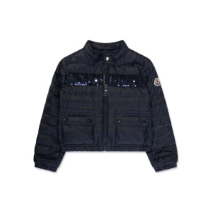 Moncler Enfant пуховик с логотипом, синий