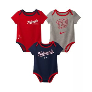 Набор из трех боди из коллекции Washington Nationals Authentic Collection для маленьких мальчиков и девочек Nike, мультиколор