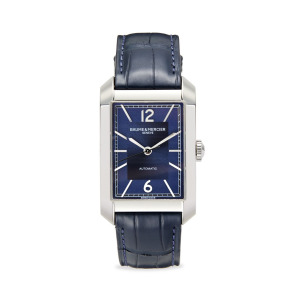 Часы Hampton 10732 из нержавеющей стали и кожаного ремешка/43 мм x 27,5 мм Baume & Mercier, синий