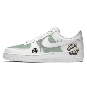 Кроссовки Nike Air Force 1 Skateboarding Shoes Men Low-top White/green, зеленый