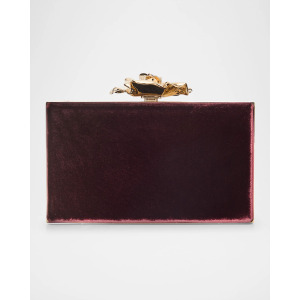 Сумка женская Frame Flower Velvet Minaudiere Victoria Beckham, цвет Burgundy