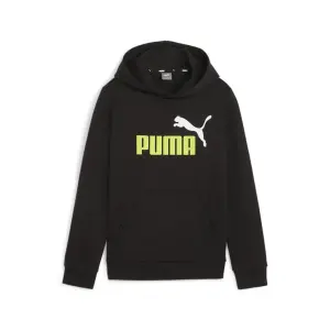 Толстовка PUMA "Essentials+ Two-Tone Big Logo Hoodie Boys", цвет Black Lime Sheen