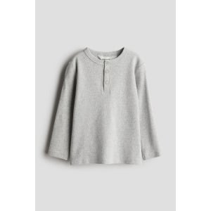 Хенли рубашка из хлопка H&M, серый