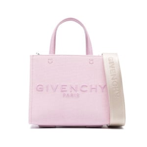 Givenchy сумка-тоут Mini G с вышитым логотипом, розовый