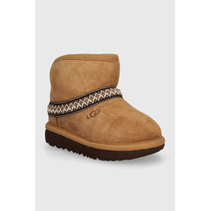 Детские зимние сапоги UGG CLASSIC MINI CRESCENT, коричневый