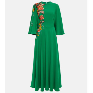 Платье миди Zinnia с вышивкой COSTARELLOS, зеленый