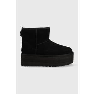 Кожаные зимние ботинки W Classic на мини-платформе Ugg, черный