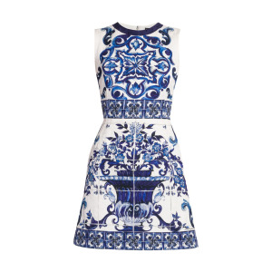 Расклешенное мини-платье Blu Mediterraneo с принтом DOLCE&GABBANA