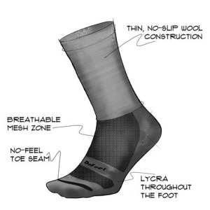 Носки Wooleator Pro 6 дюймов с логотипом D DeFeet, цвет Petrol