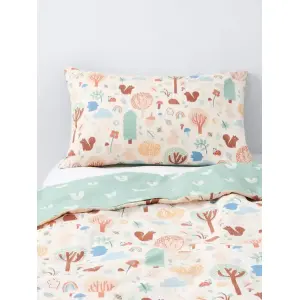 Пододеяльник и наволочка John Lewis Scandi Nature Toddler Pure Cotton Reversible, разноцветный