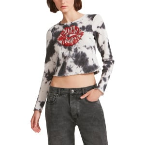 Лонгслив Madden Girl Sequin Patch Long Sleeve w/ Lettuce Hem, цвет Oyster Mushroom