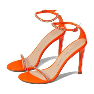 Туфли Stuart Weitzman Nudistglam 100 Sandal, цвет Neon Blaze/Neon Blaze/Clear