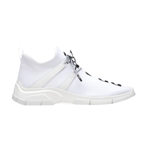 Кроссовки Prada Knit Fabric Sneakers 'White Black', белый