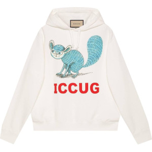 Толстовка Gucci Sweatshirt With Iccug Animal Print By Freya Hartas Sunlight