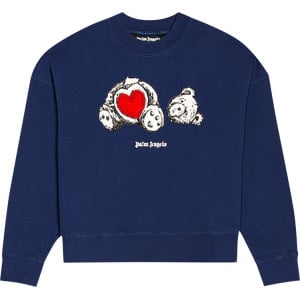 Толстовка Palm Angels Bear In Love Crewneck 'Blue/White', синий