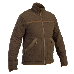 Охотничья куртка 500 утепленная тихая коричневая SOLOGNAC, кофе коричневый