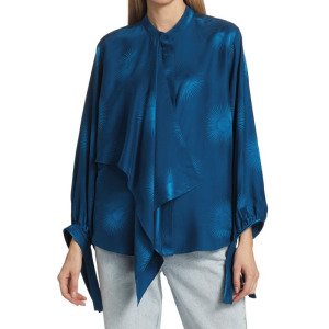 Блузка Stella McCartney с оборками спереди Sunburst, голубой