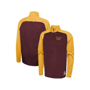 Мужская бордовая куртка washington commanders combine authentic o-line raglan half-zip jacket New Era