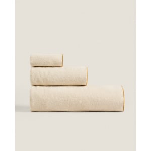 Полотенце с оверлоком Zara Home Cotton Towel, горчично-желтый