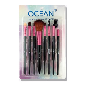 Набор кистей для макияжа Ocean из 8 предметов, розовый