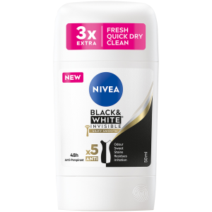 Nivea Black&White Silky Smooth стик-антиперспирант для женщин, 50 мл